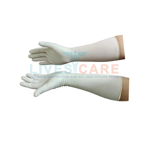 Long cuff latex gloves